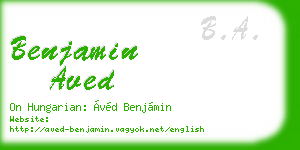 benjamin aved business card